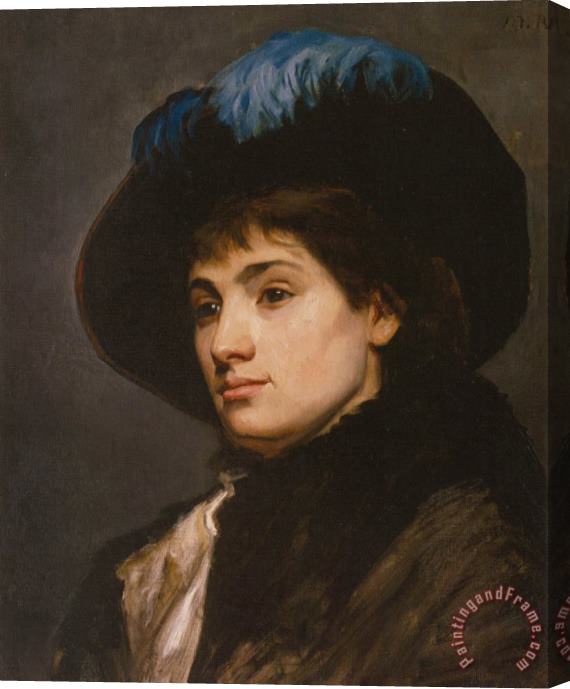 Maria Konstantinowna Bashkirtseff Portrait of a Woman Stretched Canvas Painting / Canvas Art