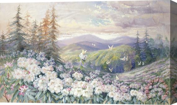 Marian Ellis Rowan Spring Landscape Stretched Canvas Painting / Canvas Art