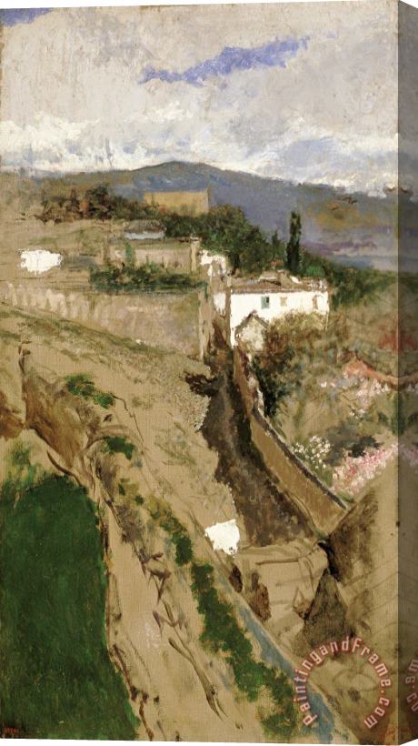 Mariano Jose Maria Bernardo Fortuny Y Carbo Granada Landscape Stretched Canvas Painting / Canvas Art