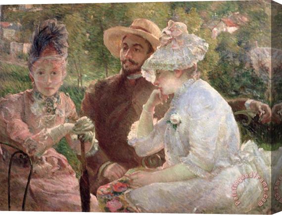 Marie Bracquemond On the terrace at Sevres Stretched Canvas Painting / Canvas Art