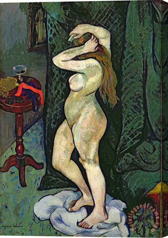 Marie Clementine Valadon Nude Arranging Her Hair Stretched Canvas Print / Canvas Art