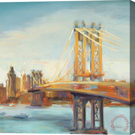 Marilyn Hageman Sunny Manhattan Bridge Stretched Canvas Painting / Canvas Art