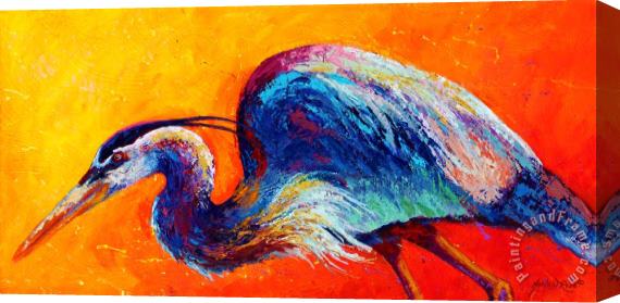 Marion Rose Daddy Long Legs - Great Blue Heron Stretched Canvas Painting / Canvas Art