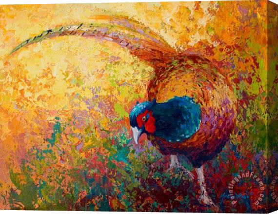 Marion Rose Foraging Pheasant Stretched Canvas Painting / Canvas Art