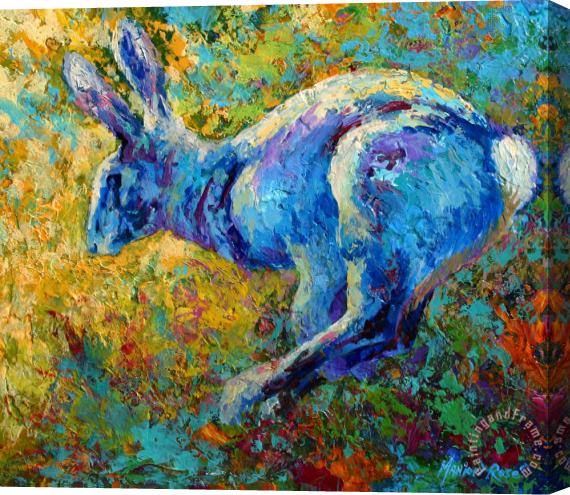 Marion Rose Running Hare Stretched Canvas Painting / Canvas Art
