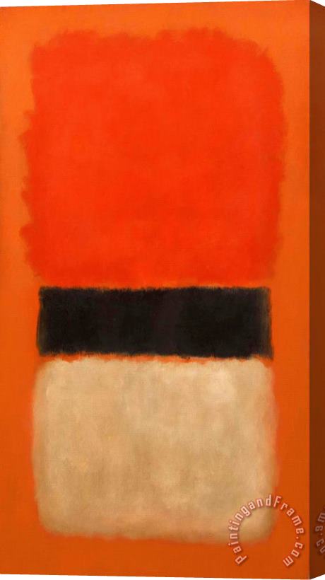 Mark Rothko Black Stripe (orange, Gold And Black), 1957 Stretched Canvas Painting / Canvas Art