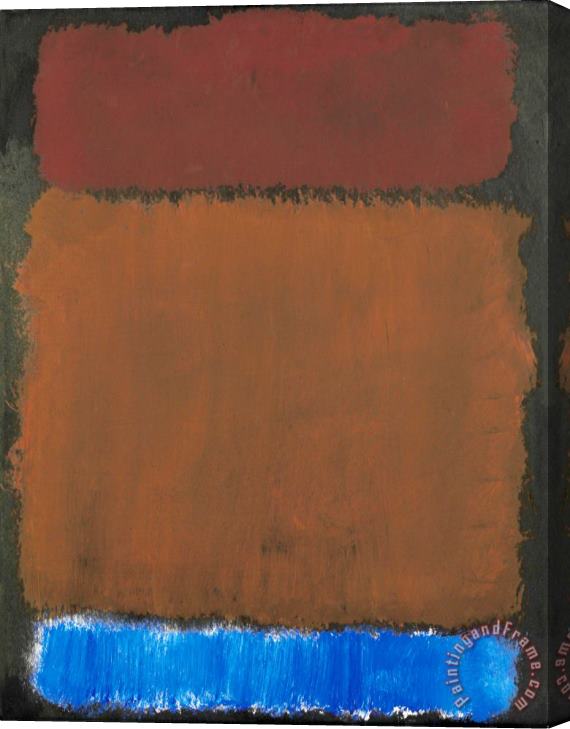 Mark Rothko Wine, Rust, Blue on Black, 1968 Stretched Canvas Painting / Canvas Art