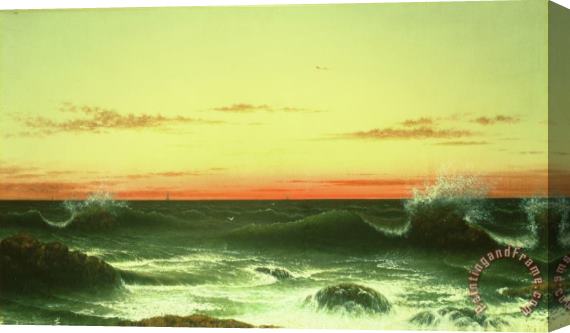 Martin Johnson Heade Seascape Sunset 1861 Stretched Canvas Print / Canvas Art