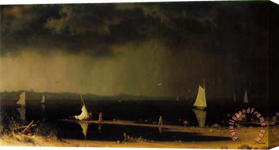 Martin Johnson Heade Thunder Storm on Narragansett Bay Stretched Canvas Print / Canvas Art