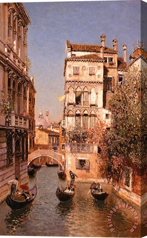 Martin Rico y Ortega Along The Canal, Venice Stretched Canvas Print / Canvas Art
