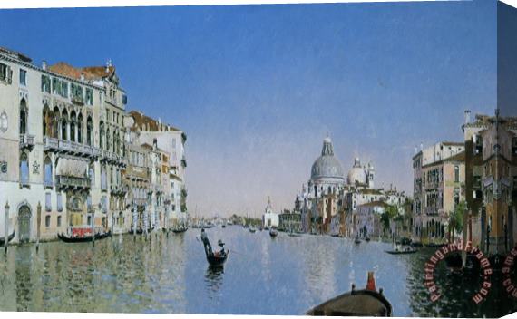 Martin Rico y Ortega Gondola on The Grand Canal Stretched Canvas Painting / Canvas Art