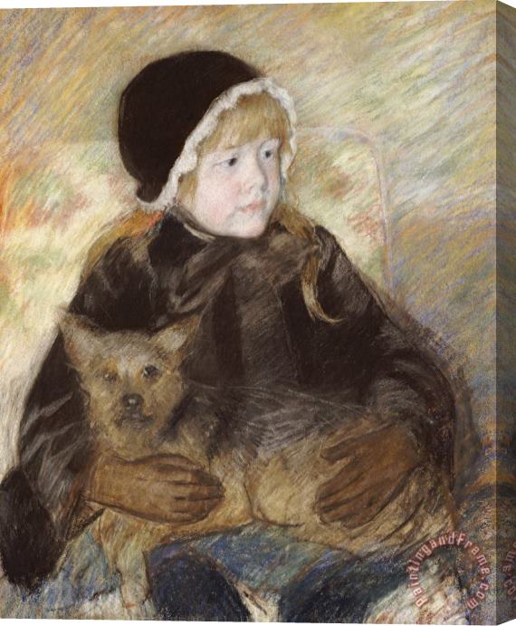 Mary Cassatt Elsie Cassat Holding a Big Dog Stretched Canvas Painting / Canvas Art