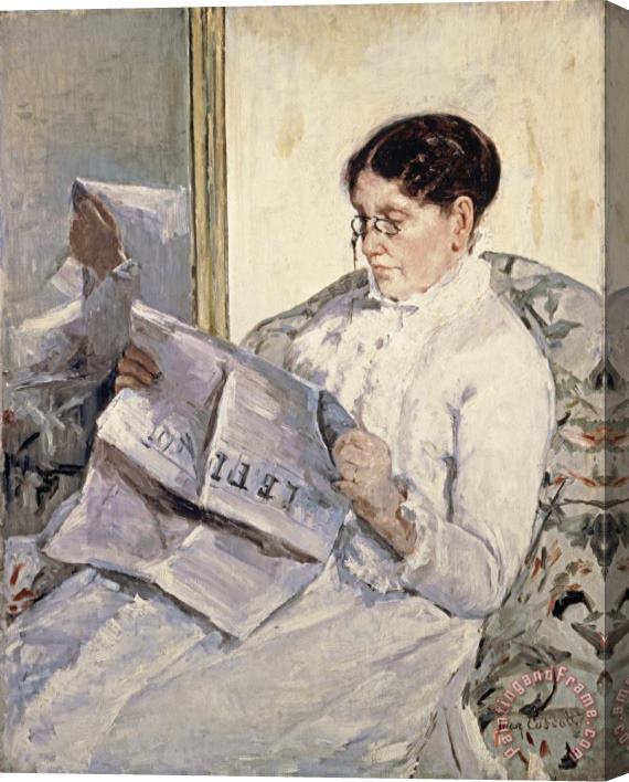 Mary Cassatt Reading 'le Figaro' Stretched Canvas Print / Canvas Art