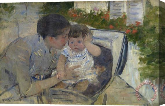 Mary Cassatt Susan Comforting The Baby Stretched Canvas Print / Canvas Art