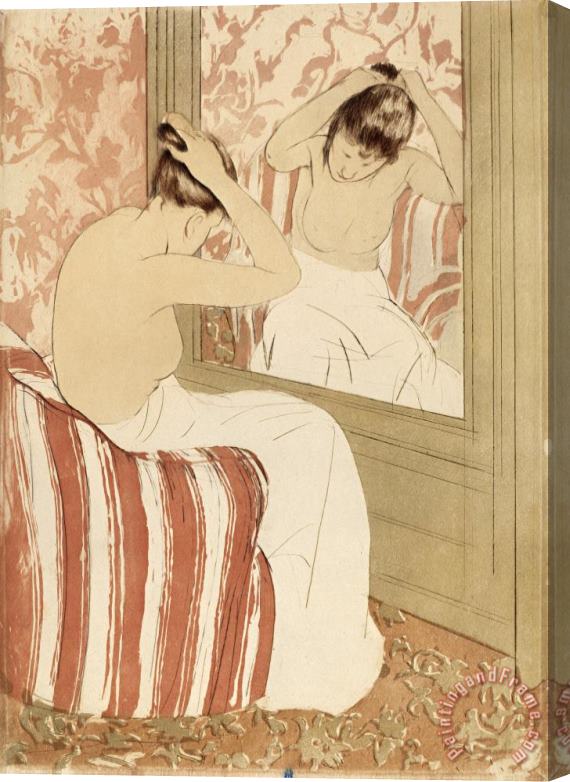 Mary Cassatt The Coiffure Stretched Canvas Painting / Canvas Art