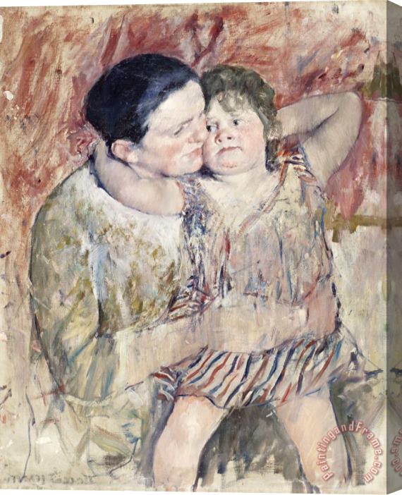 Mary Cassatt Woman And Child Stretched Canvas Painting / Canvas Art
