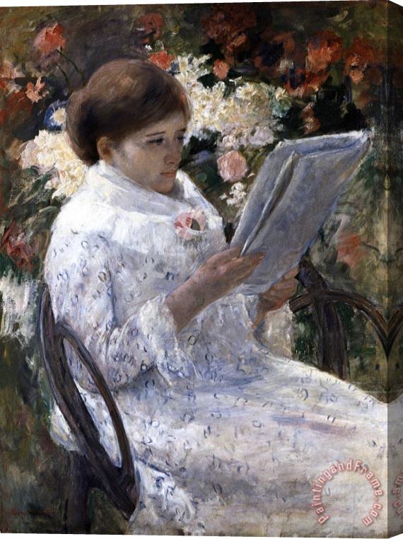 Mary Cassatt Woman Reading in a Garden Stretched Canvas Painting / Canvas Art