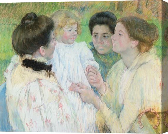 Mary Stevenson Cassatt Women Admiring a Child Stretched Canvas Print / Canvas Art