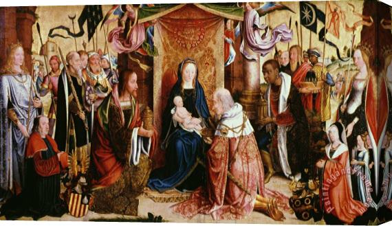 Master of Saint Severin The Adoration of the Kings Stretched Canvas Painting / Canvas Art