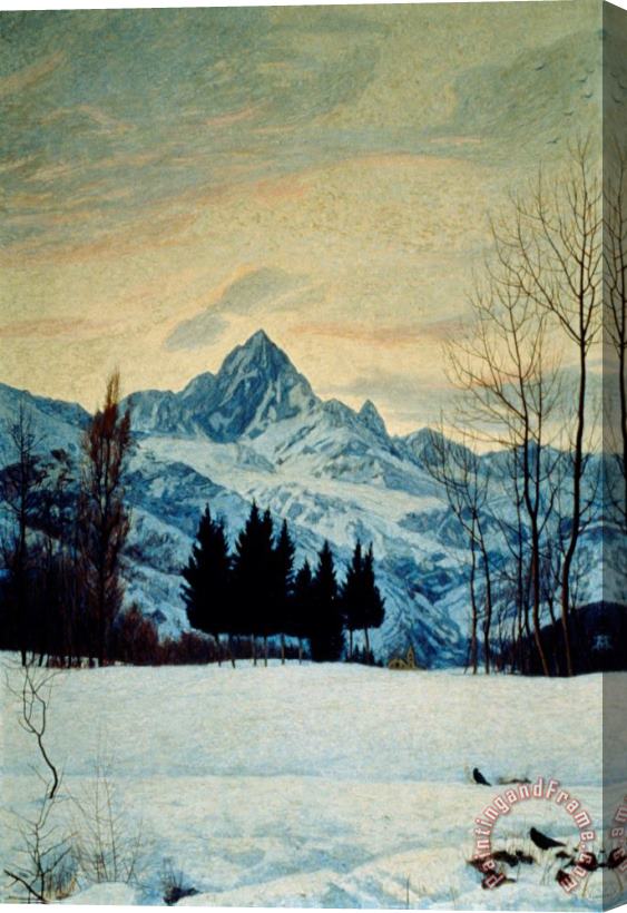 Matteo Olivero Winter Landscape Stretched Canvas Painting / Canvas Art