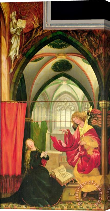 Matthias Grunewald The Annunciation From The Isenheim Altarpiece, Left Hand Wing Stretched Canvas Print / Canvas Art