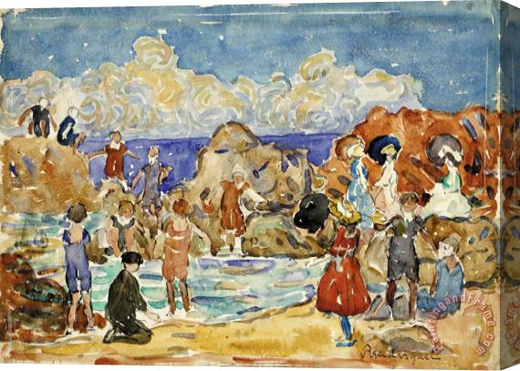 Maurice Brazil Prendergast Bathers, St. Malo Stretched Canvas Painting / Canvas Art