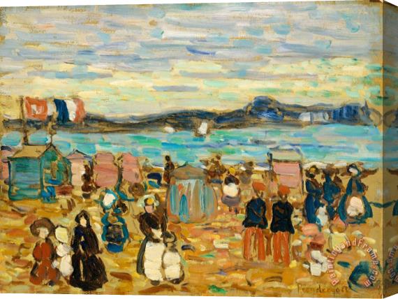 Maurice Brazil Prendergast Bathing Tents St. Malo Stretched Canvas Painting / Canvas Art