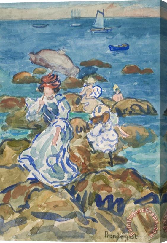 Maurice Brazil Prendergast Blue Sea Classic Stretched Canvas Painting / Canvas Art