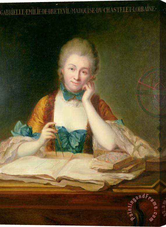 Maurice-Quentin de La Tour Madame De Chatelet Lomont (1706 41) Stretched Canvas Painting / Canvas Art