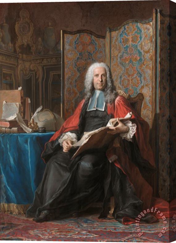 Maurice-quentin De La Tour Portrait of Gabriel Bernard De Rieux Stretched Canvas Print / Canvas Art