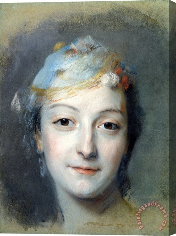 Maurice-Quentin de La Tour Portrait of Marie Fel (1713 78) Stretched Canvas Print / Canvas Art
