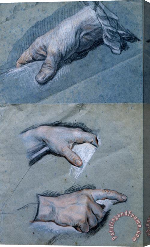 Maurice-Quentin de La Tour Study of The Hands of a Man Stretched Canvas Painting / Canvas Art
