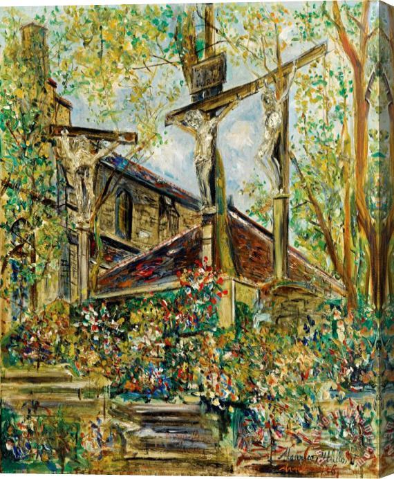 Maurice Utrillo Eglise Saint Pierre De Montmartre Et Le Calvaire Stretched Canvas Painting / Canvas Art