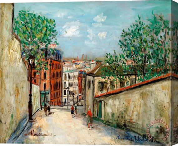 Maurice Utrillo Rue Du Mont Cenis, Montmartre Stretched Canvas Painting / Canvas Art