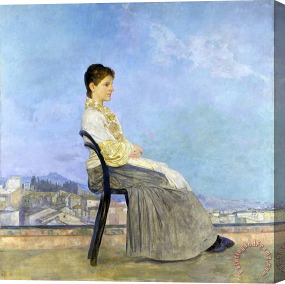 Max Klinger On The Terrace (roman on a Flat Roof) Stretched Canvas Print / Canvas Art