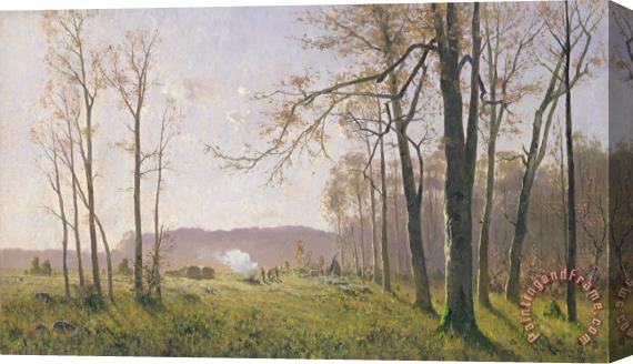 Max Kuchel A Clearing in an Autumnal Wood Stretched Canvas Print / Canvas Art