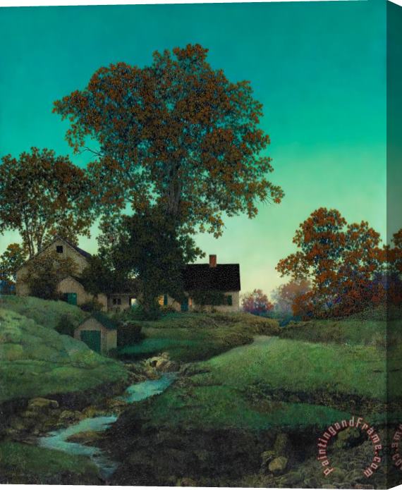 Maxfield Parrish Evening Stretched Canvas Painting / Canvas Art