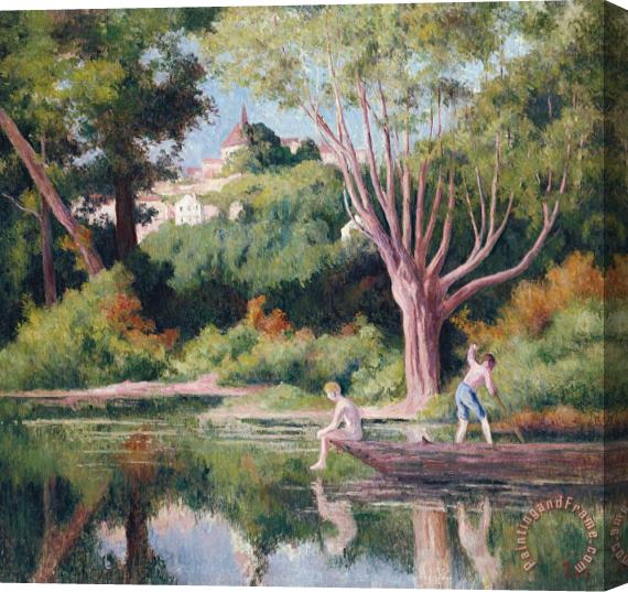 Maximilien Luce Bathing Stretched Canvas Painting / Canvas Art