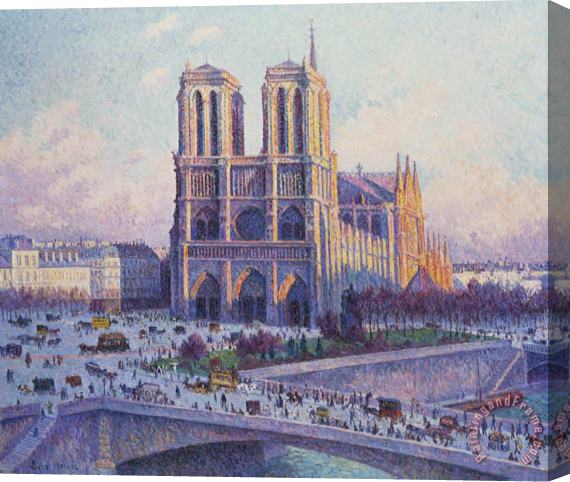 Maximilien Luce Notre Dame De Paris, Vue Du Quai Saint Michel Stretched Canvas Painting / Canvas Art