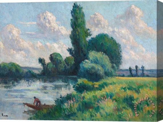 Maximilien Luce Rolleboise, Le Petit Bras De Seine Stretched Canvas Print / Canvas Art