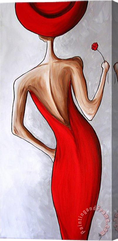 Megan Aroon Duncanson Red Dress Stretched Canvas Print / Canvas Art