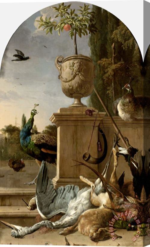 Melchior de Hondecoeter A Hunter's Bag on a Terrace Stretched Canvas Painting / Canvas Art