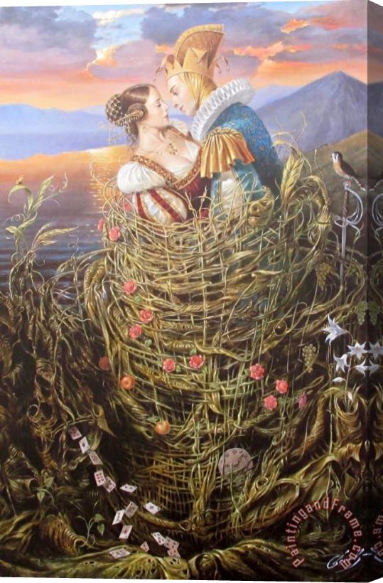 Michael Cheval Basket of Love Stretched Canvas Painting / Canvas Art