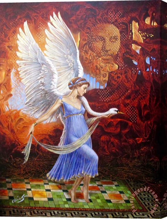 Michael Cheval Leda Victoria Stretched Canvas Painting / Canvas Art