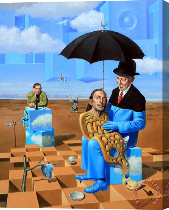 Michael Cheval Lullaby of Uncle Magritte Stretched Canvas Print / Canvas Art
