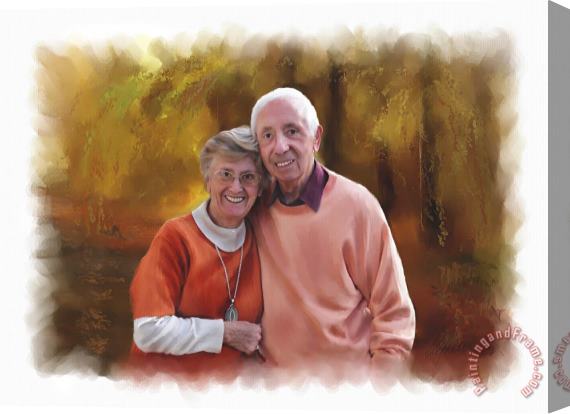 Michael Greenaway Cute Couple portrait Stretched Canvas Print / Canvas Art