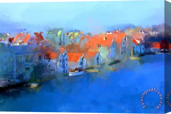 Michael Greenaway Haugesund Harbour Norway Stretched Canvas Painting / Canvas Art