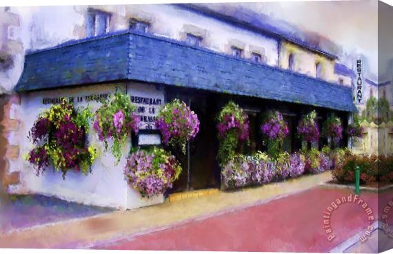 Michael Greenaway Restaurant de la Terrasse Stretched Canvas Painting / Canvas Art