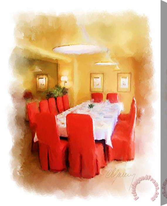 Michael Greenaway Restaurant Interior Menu Cover Stretched Canvas Painting / Canvas Art