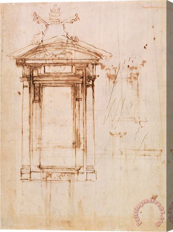 Michelangelo Buonarroti Architectural Study Stretched Canvas Print / Canvas Art